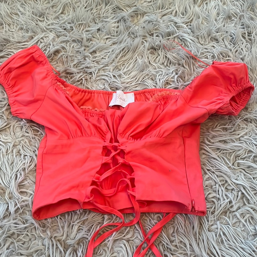 Coral Corset top from Blush Boutique! Never worn